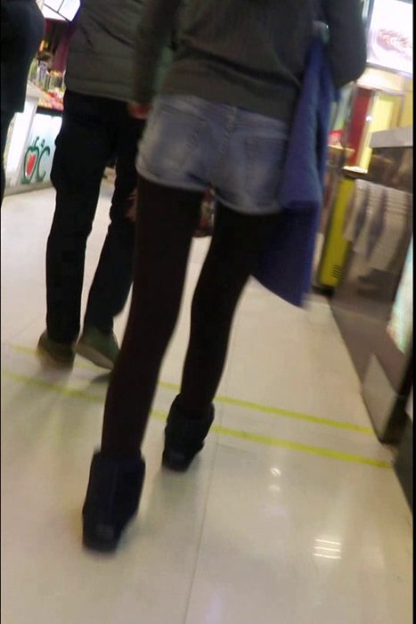 [街拍客视频]jx0742 极品热裤丝袜美女，近距离感